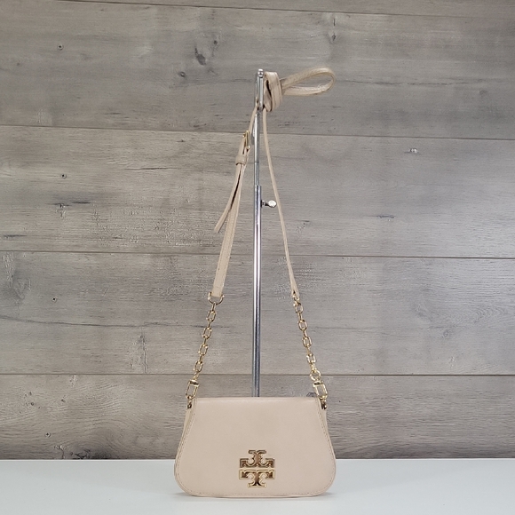 Tory Burch Handbags - Tory Burch Pale Pink Small Leather Crossbody Shoulder Bag with Gold Hardware